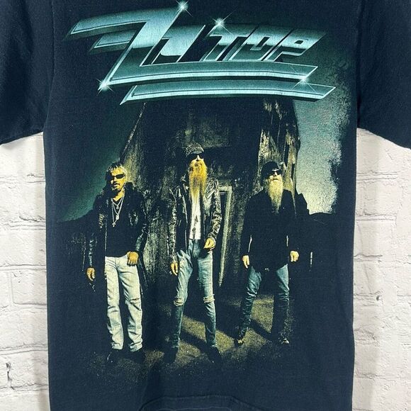 ZZ Top Black Band Concert Tee Shirt size S Small Fruit of the Loom Heavy Cotton - Picture 2 of 7